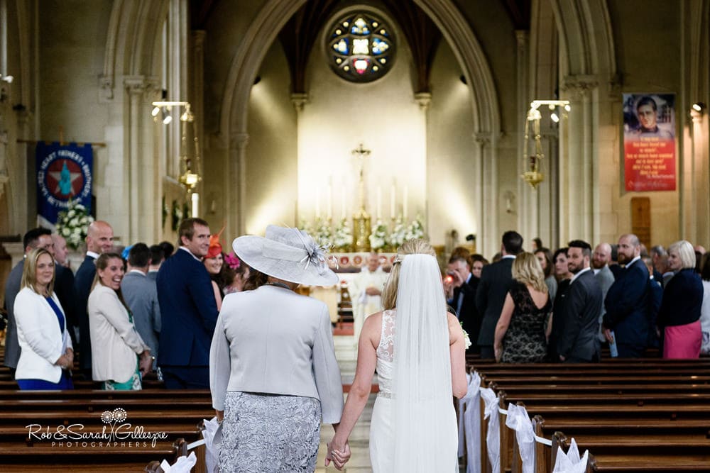 Wedding ceremony at Olton Friary Roman Catholic church