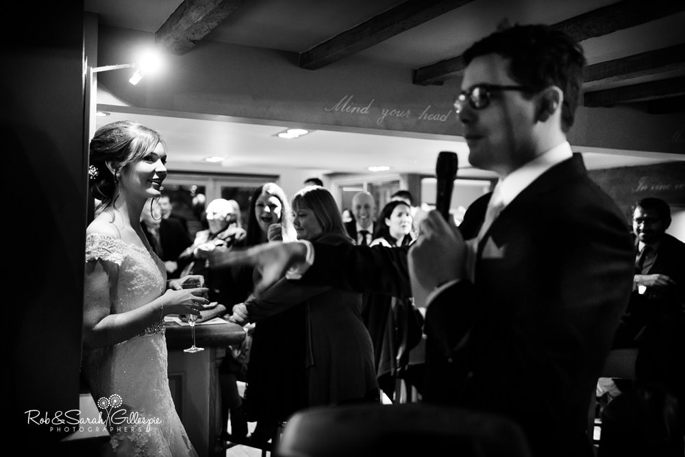 Wedding speeches at The Vernon pub in Hanbury