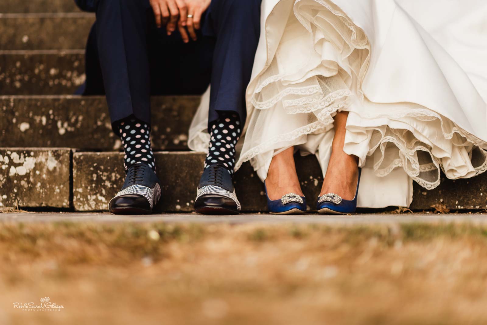 Bride and groom shoes at Hampton Manor