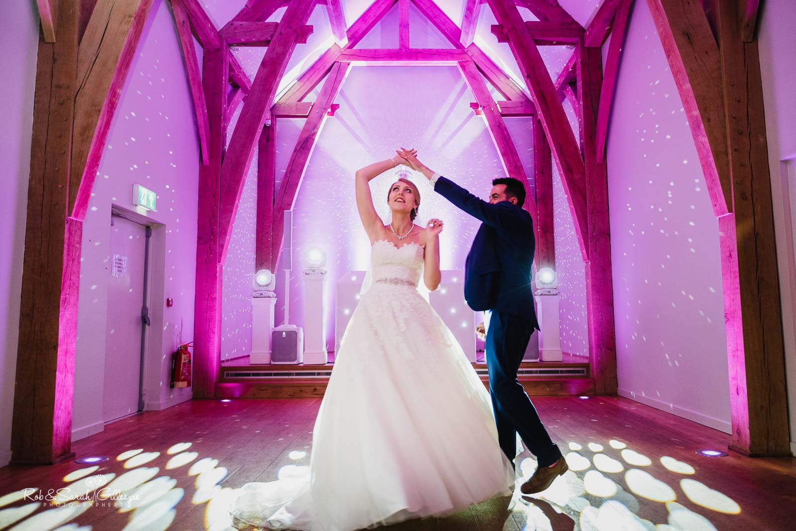 Bride and groom first dance at The Mill Barns