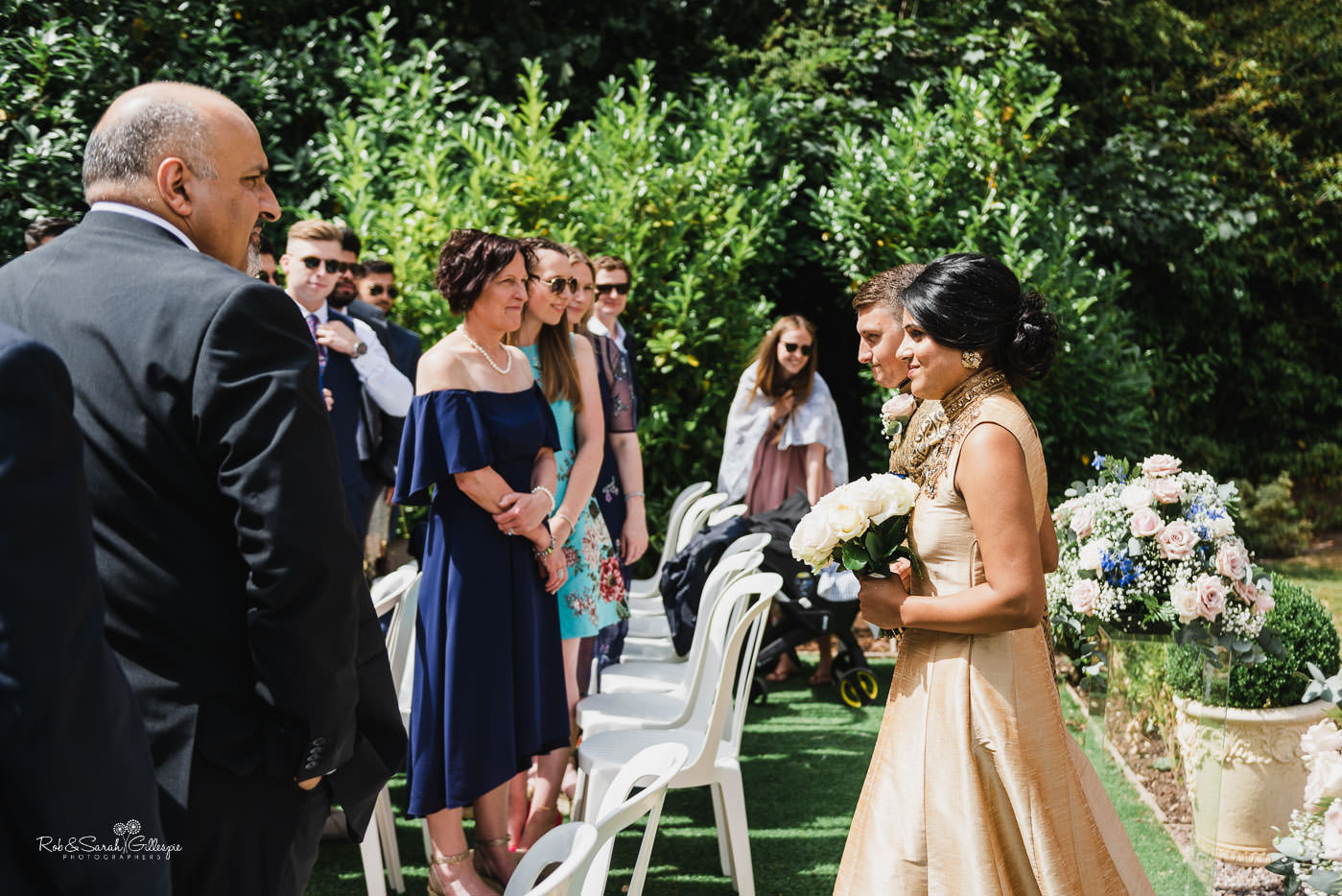 Outdoor fusion wedding ceremony at Pendrell Hall