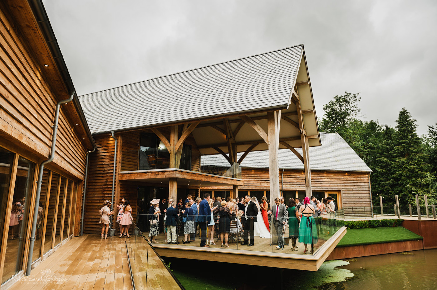 Guests enjoying wedding reception at The Mill Barns