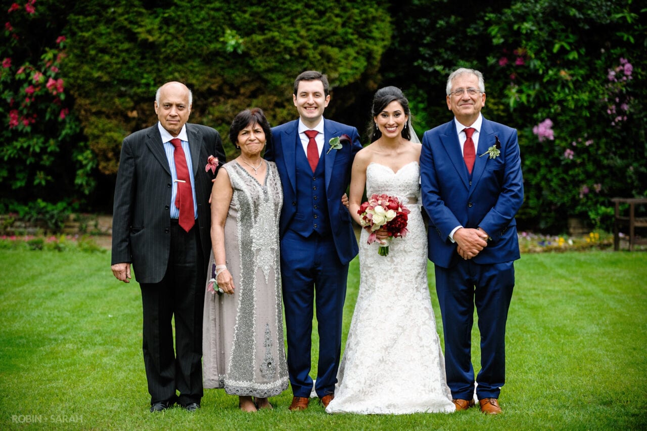 Family group photo for small wedding