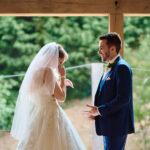 Bride gets emotional during wedding vows