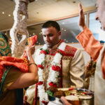 Groom at Hindu wedding ceremony
