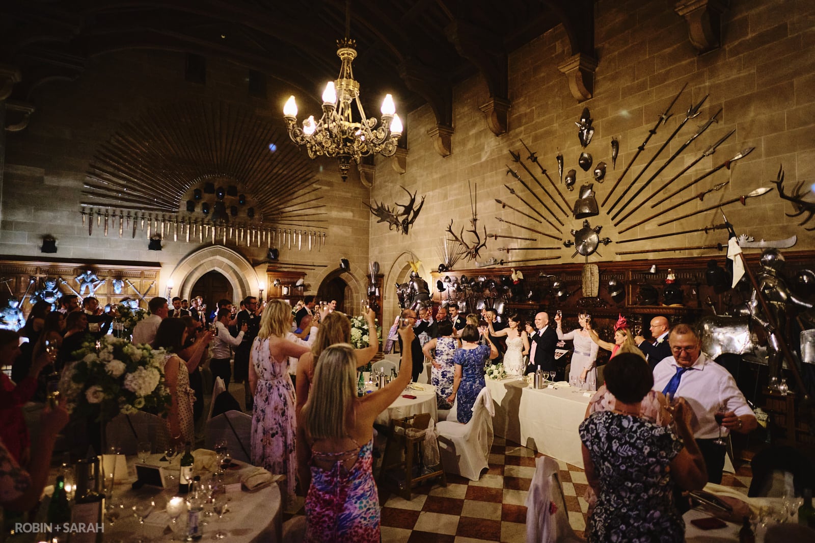 Wedding speeches in Great Hall at Warwick Castle