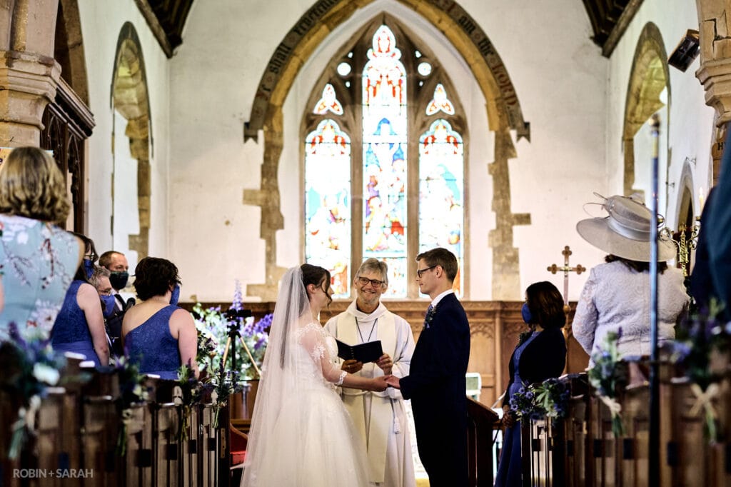 Wedding ceremony at St Faiths Kilsby