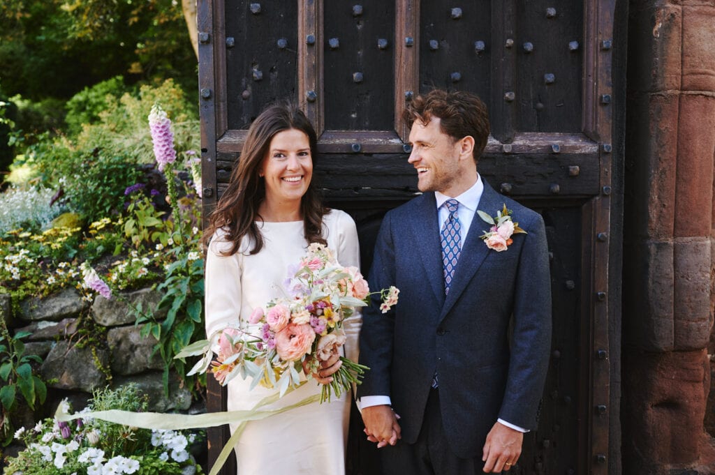 Bride and groom couple photos at Shrewsbury Castle wedding ceremony
