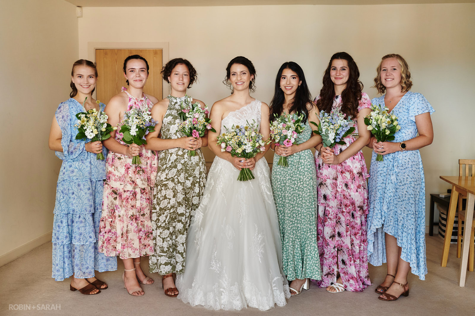 Group photo of bride and bridesmaids