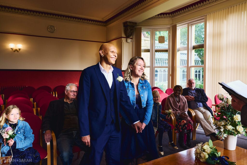 Civil wedding ceremony in The Elgar Room at Malvern Council House