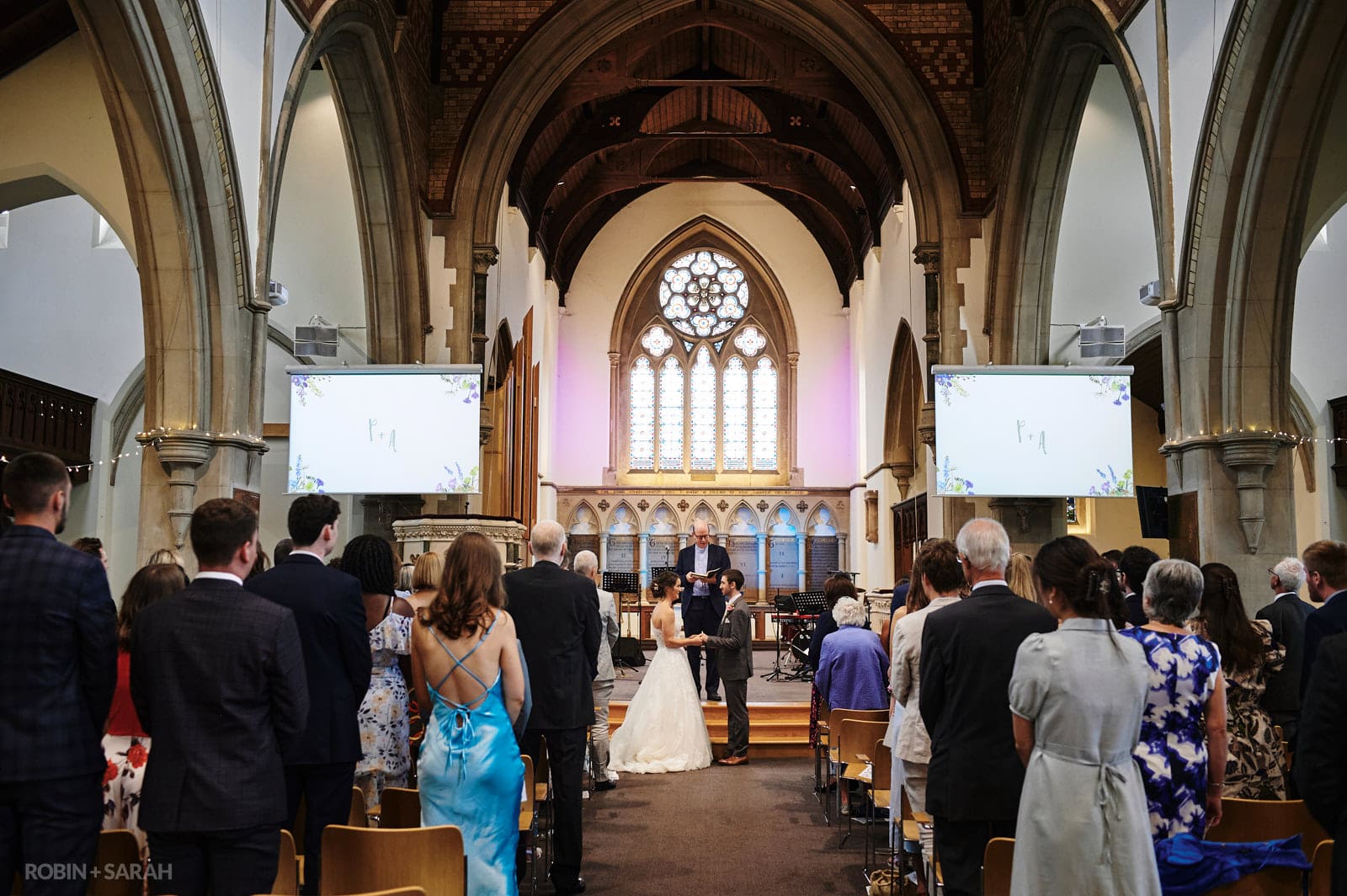 Wedding ceremony at St Pauls church in Leamington Spa