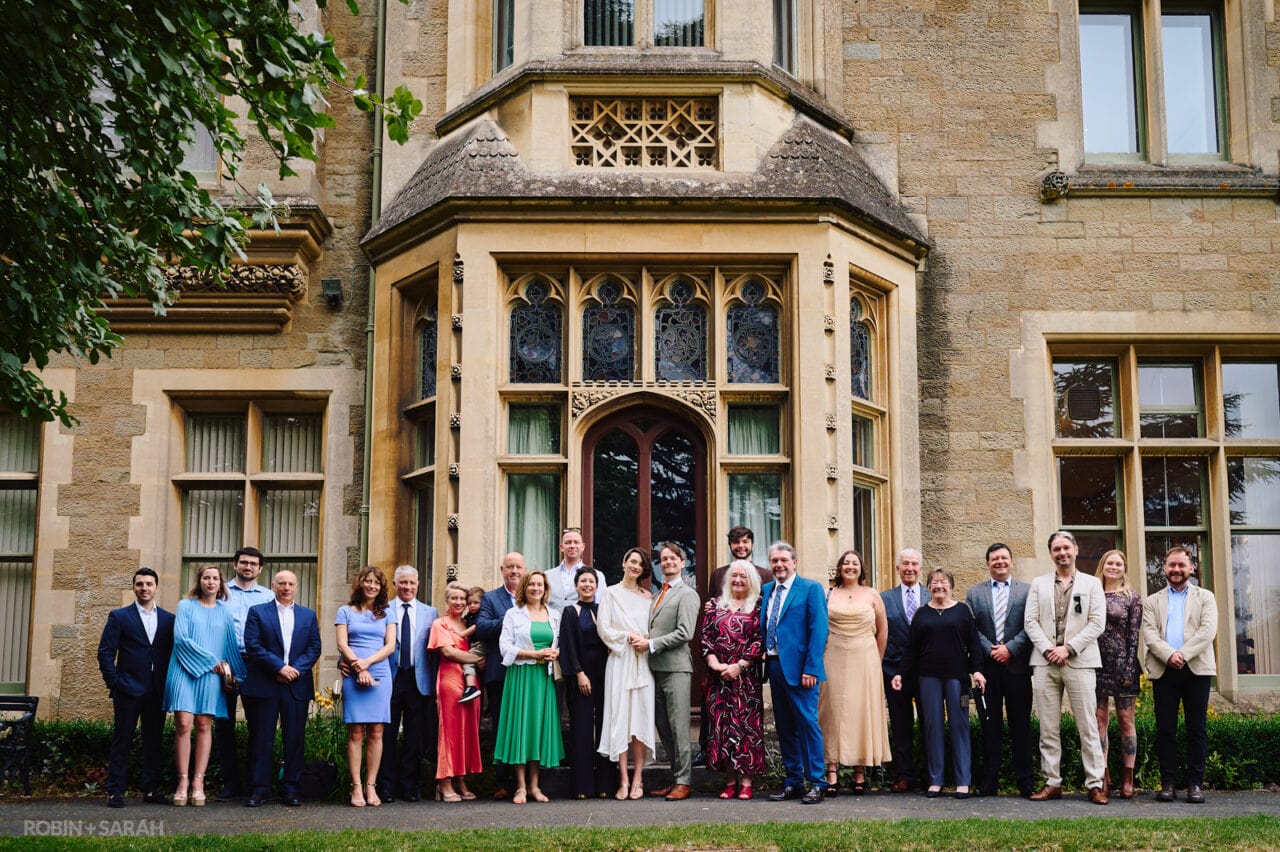 Wedding group photo at Malvern Council House