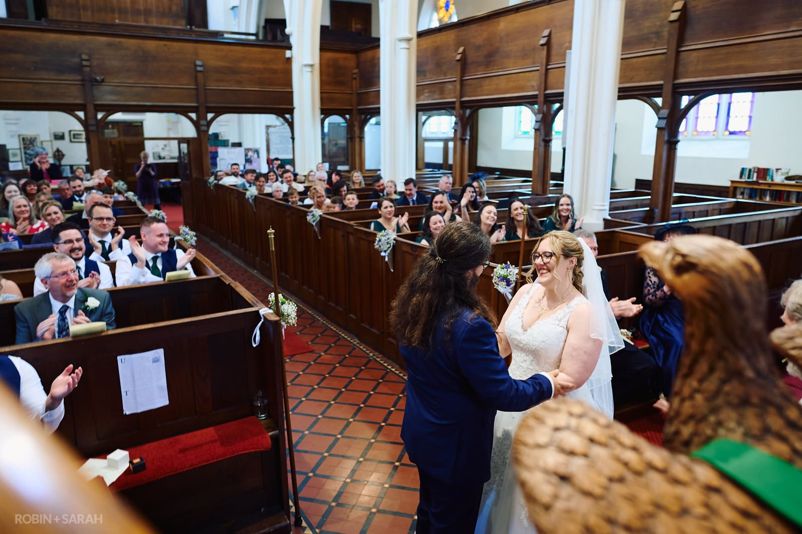 Wedding ceremony at St Andrews church Ombersley