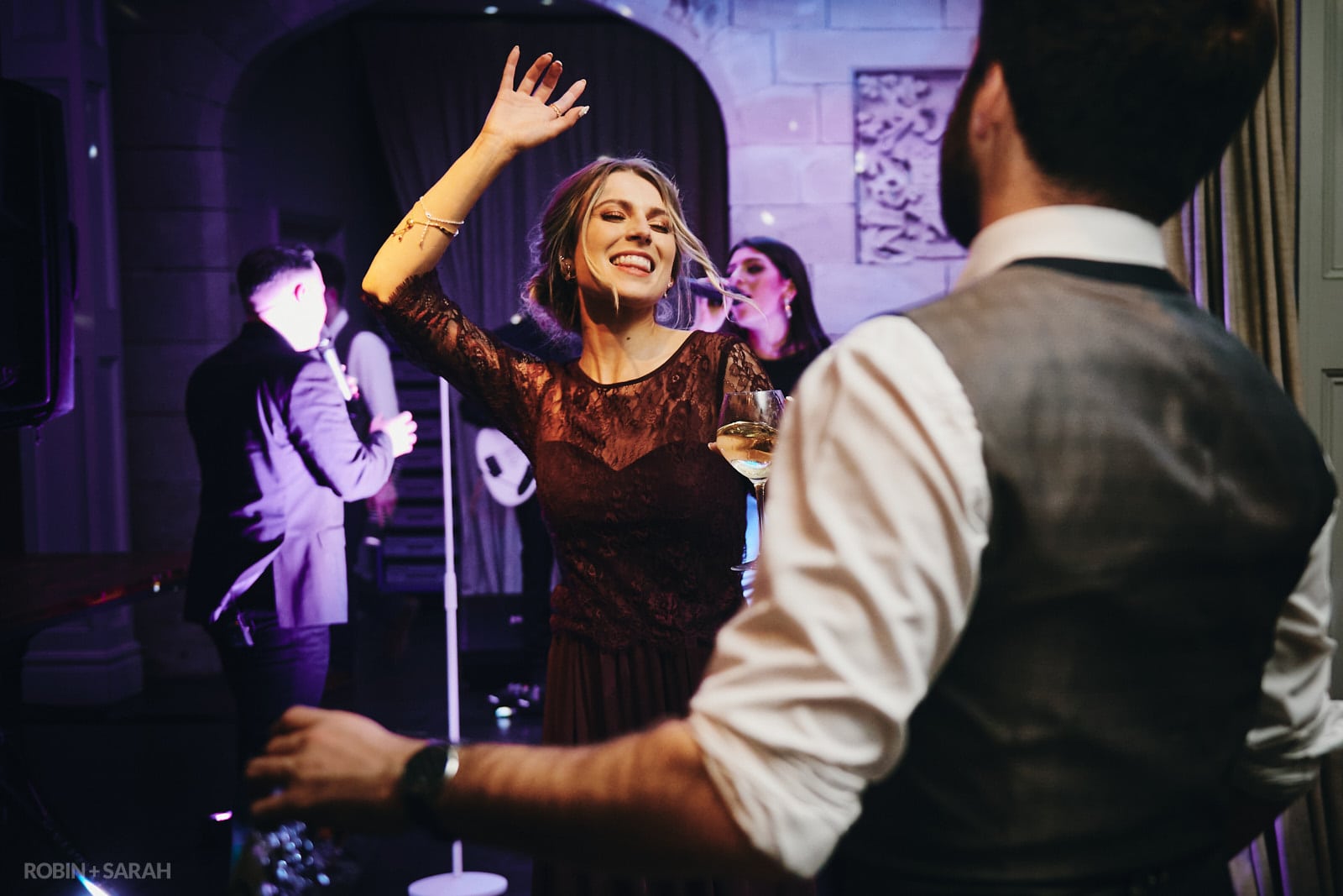 Guests dancing at Hampton Manor wedding