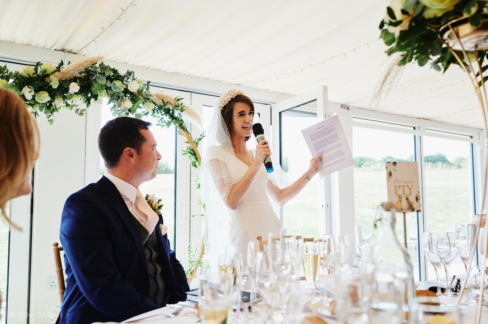 Bride gives wedding speech