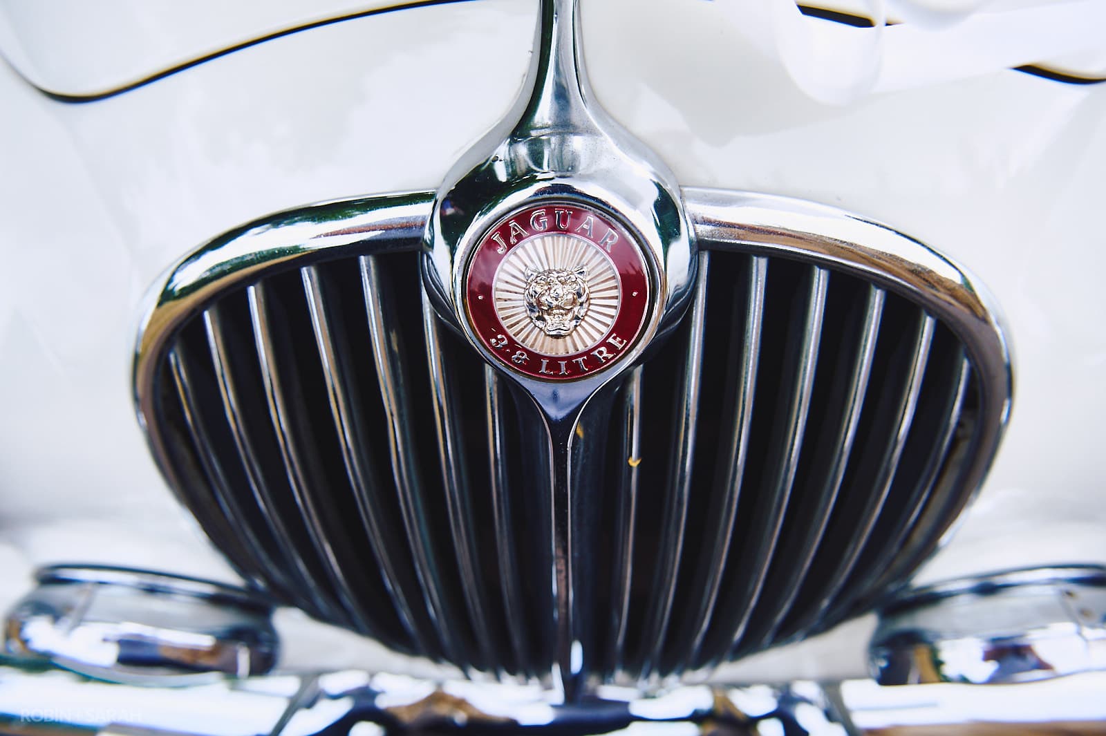 Detail of old Jaguar car