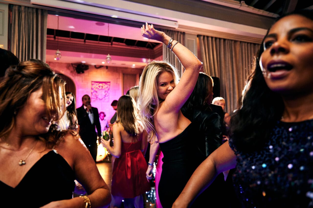 Guests dancing at a private party