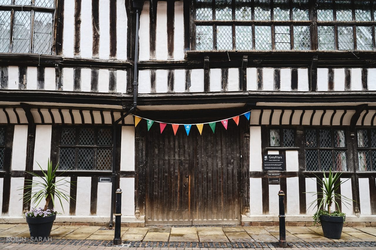 Front entrance of Greyfriars House & Garden in Worcester