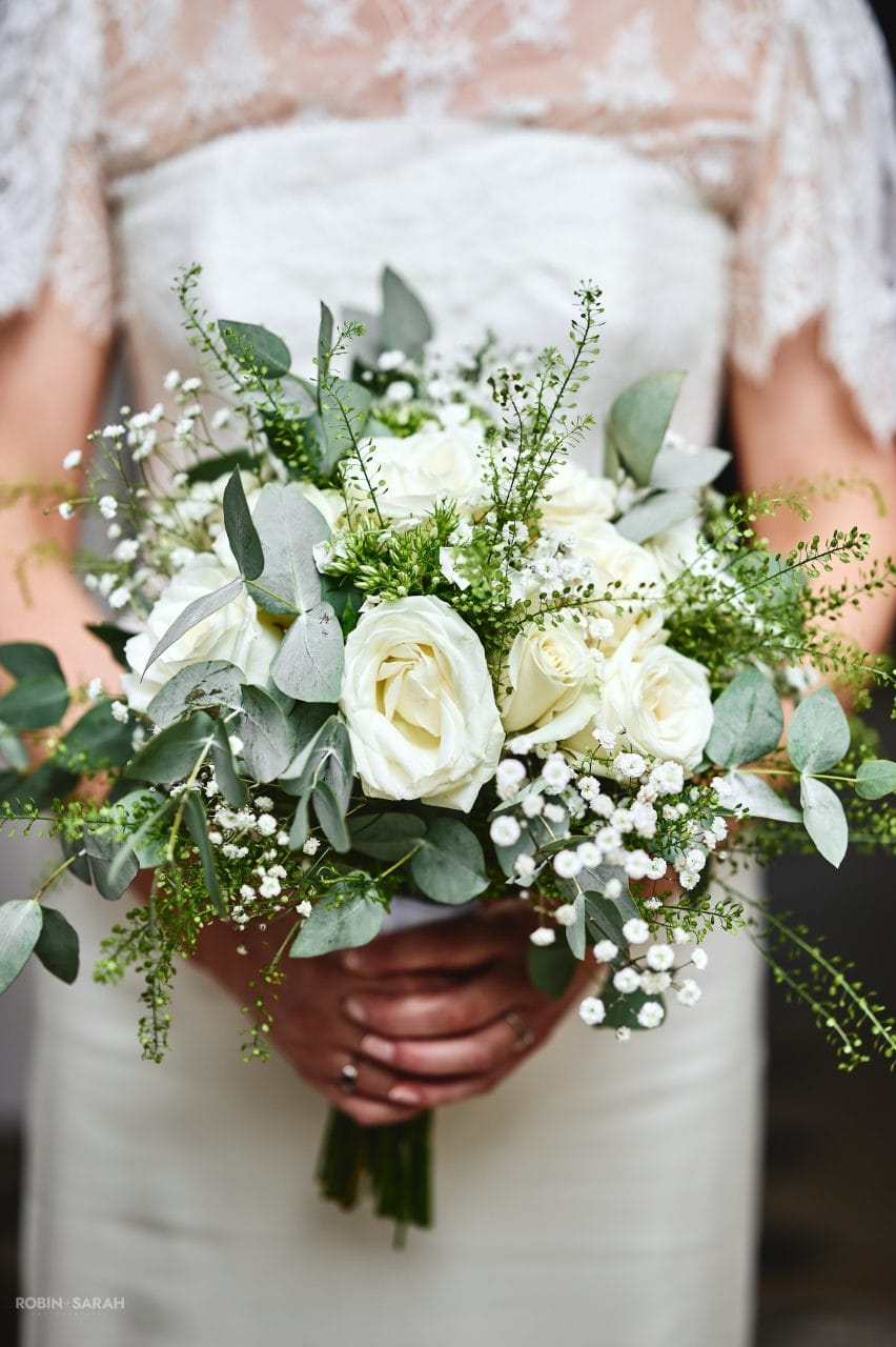 Close up detail of bride's bouquet