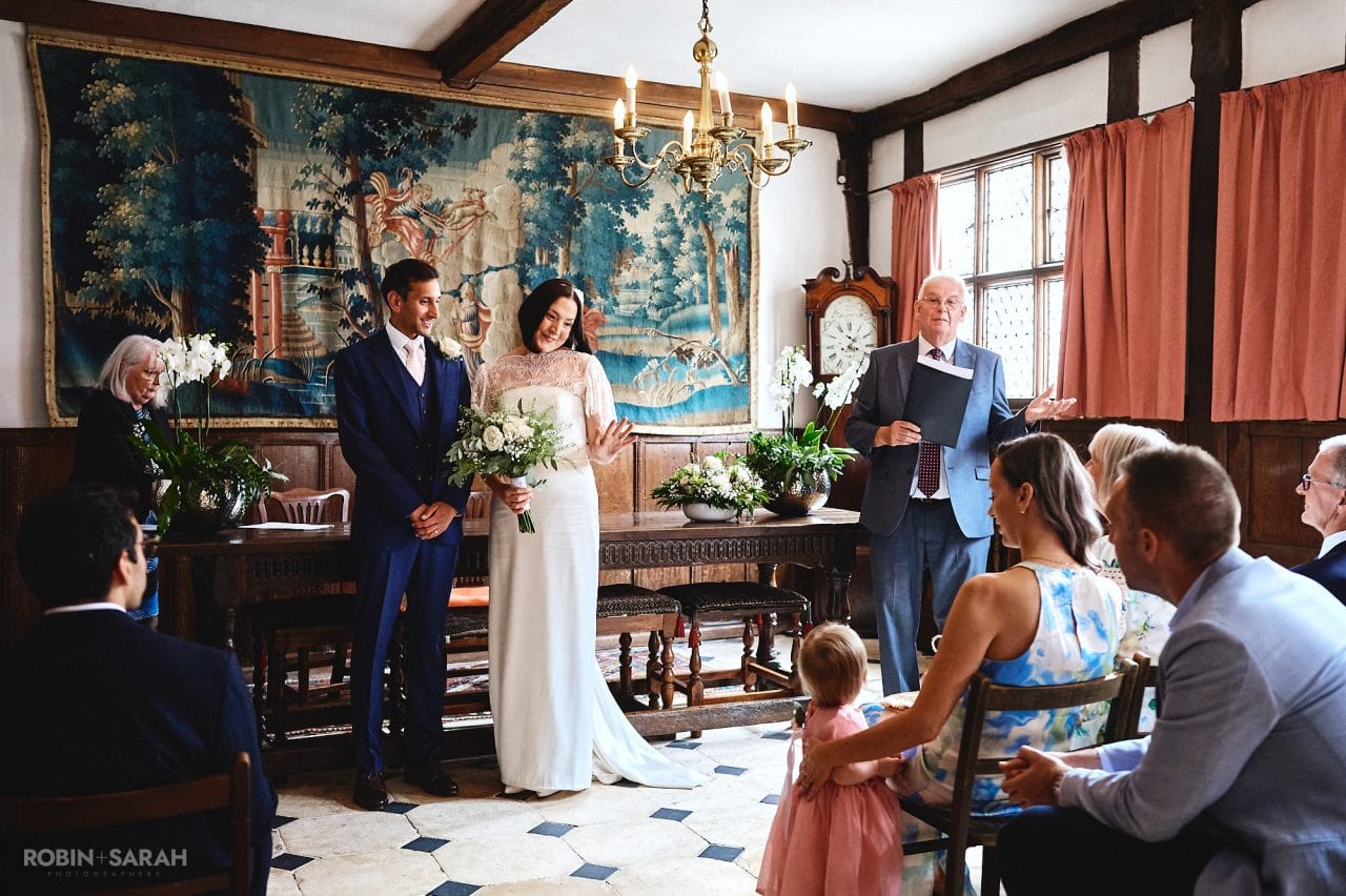 Wedding ceremony in Great Hall at Greyfriars Worcester