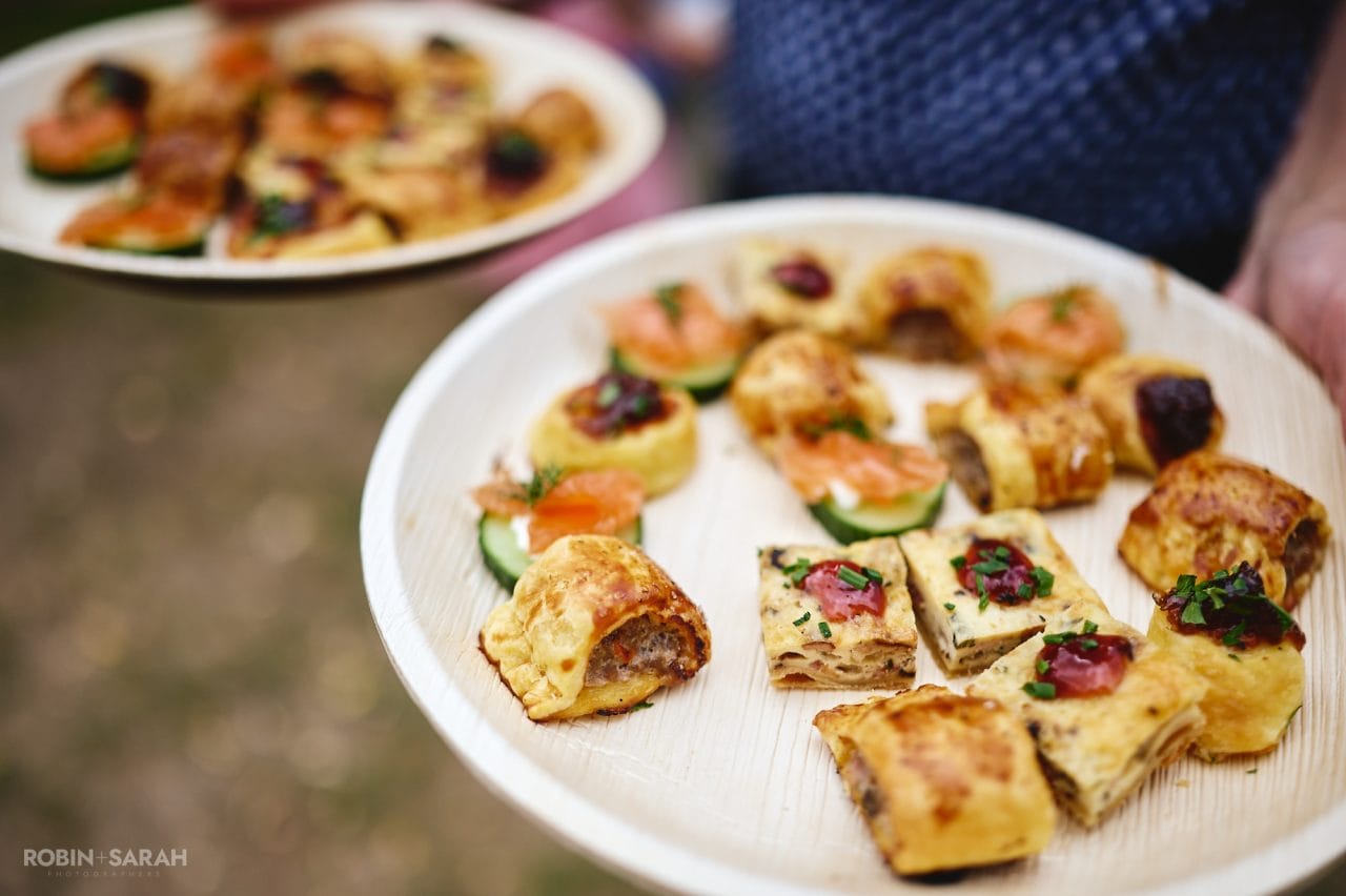 Plates of wedding nibbles