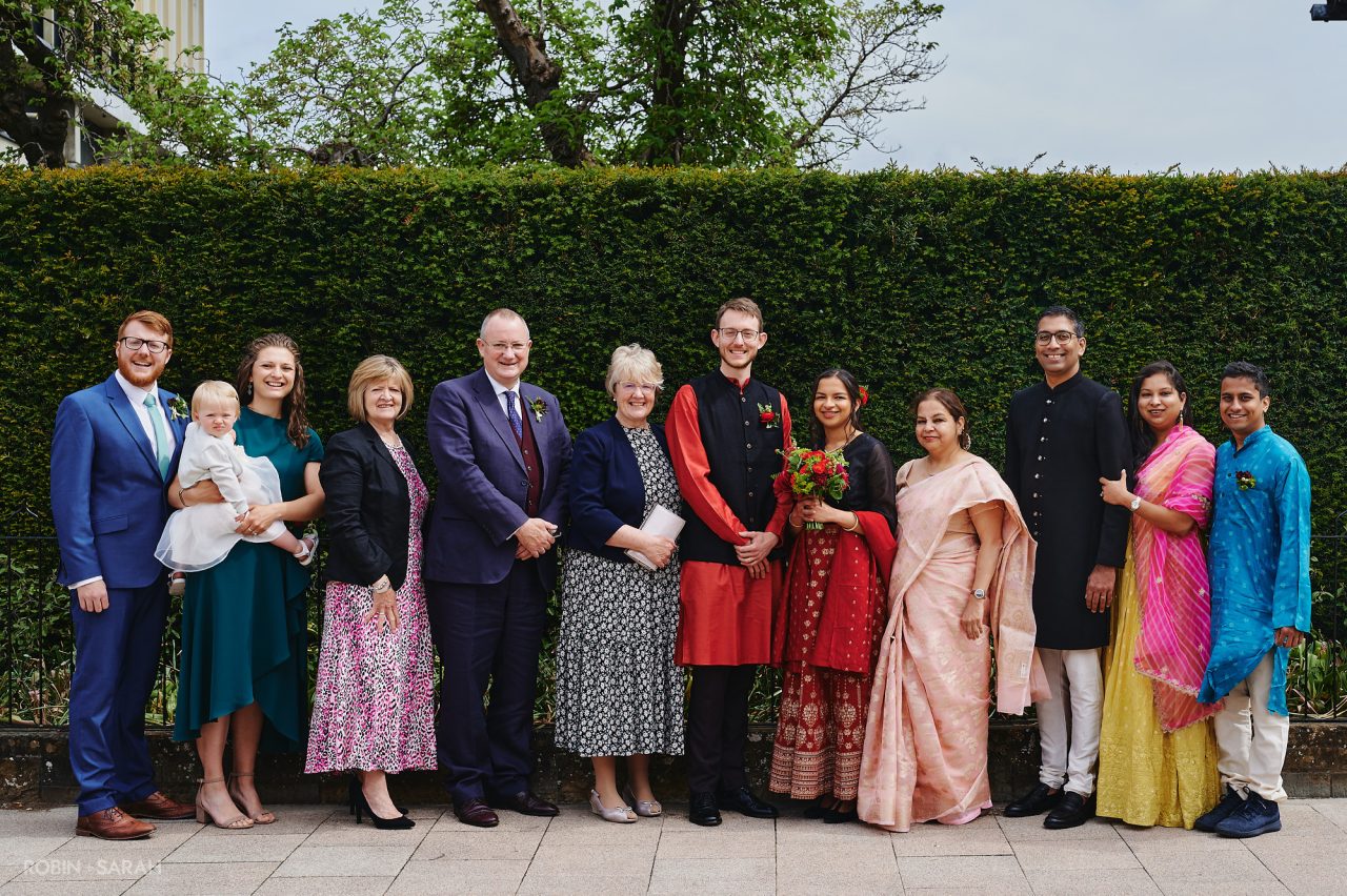 Wedding group photo near The Henley Room in Stratford-upon-Avon