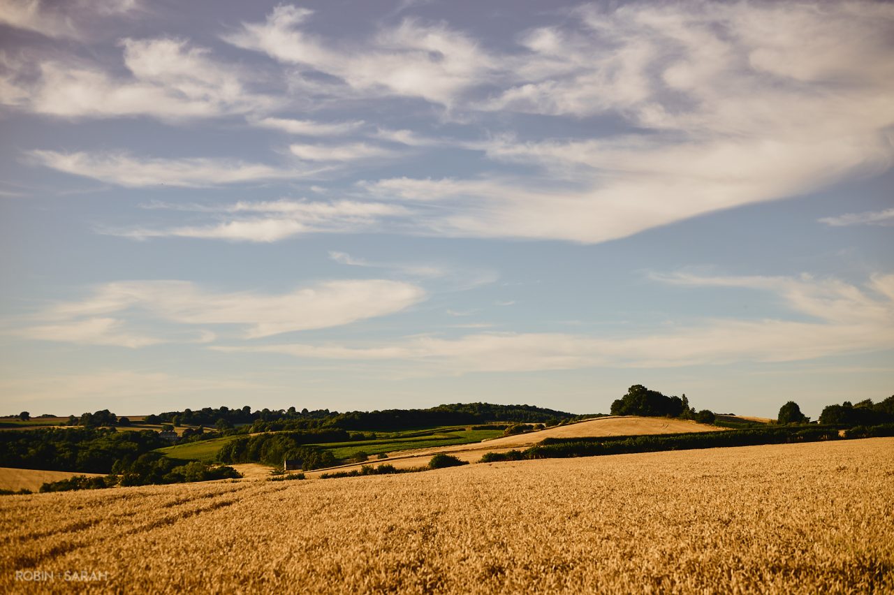 View from Charingworth House of the rolling fields