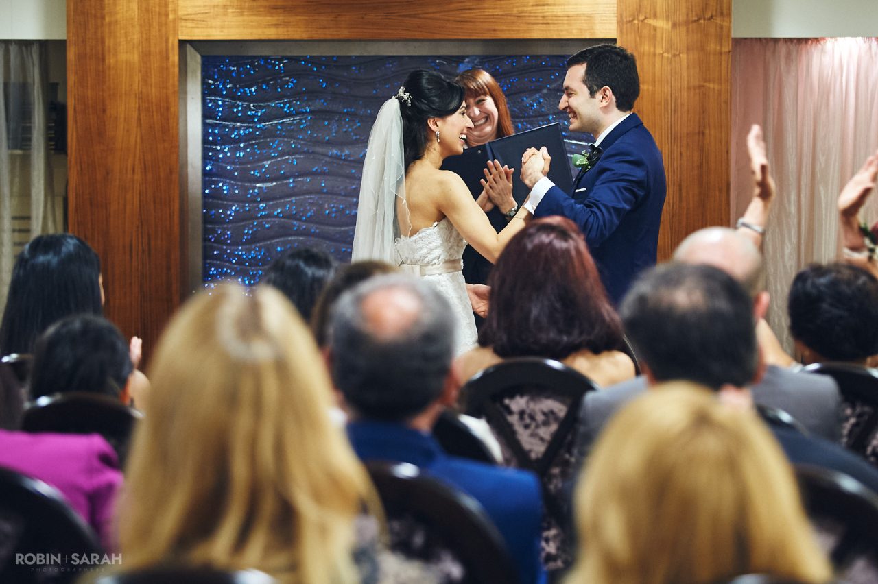 Bride and groom pronounced married at Solihull Register Office